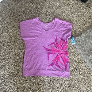 Old Navy Active Purple Tee with Pink & Purple Graphic